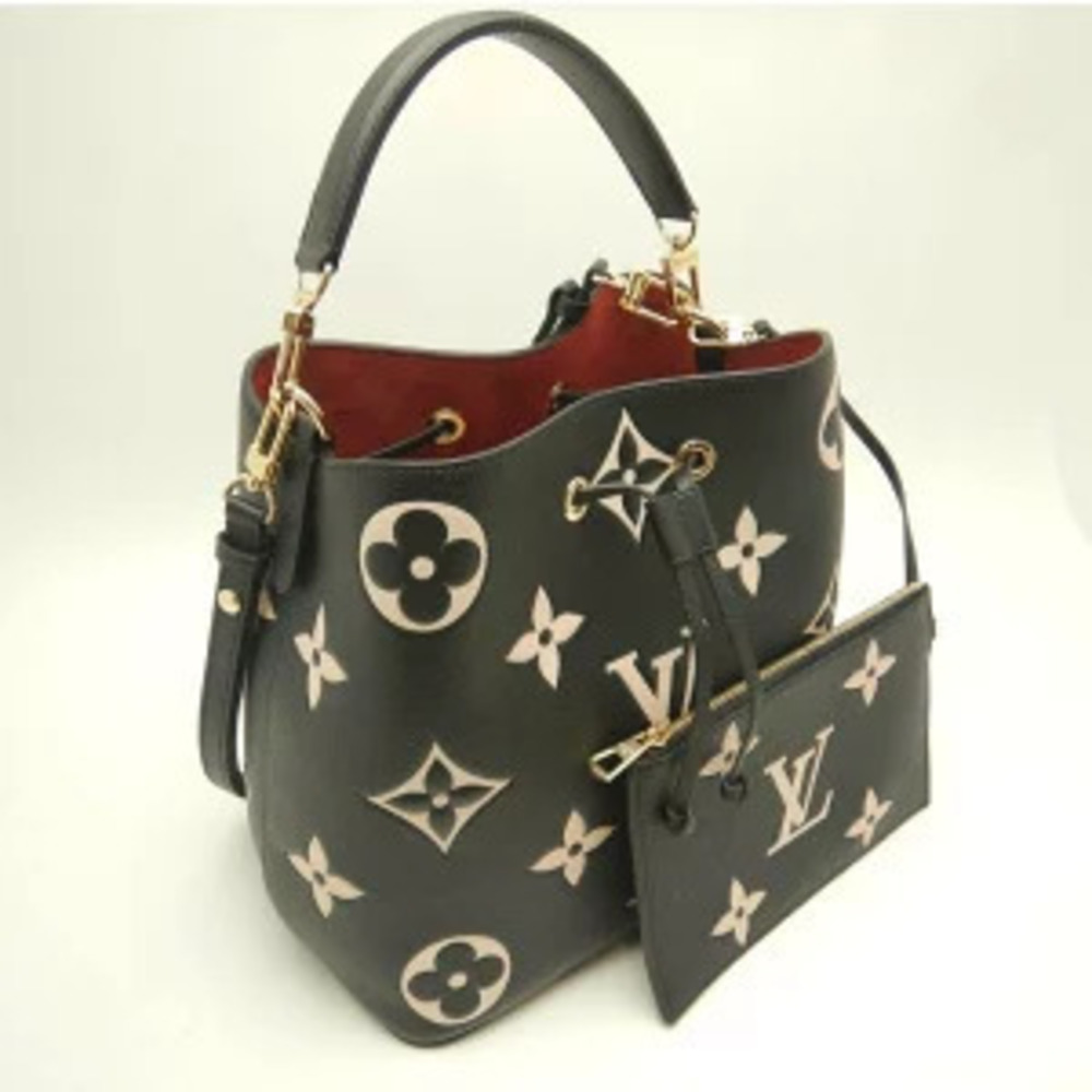 Louis Vuitton Beige Black Empreinte Bag NeoNoe